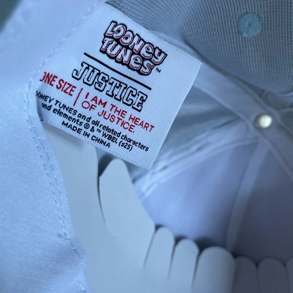Looney Tunes Justice Bugs Bunny Plush Light Gray Baseball Cap